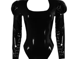 Lateksowe body z bufiastymi ramionami