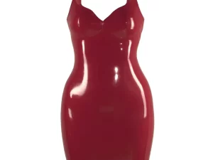Fitting latex halter dress