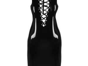 Vestido de látex sin mangas que resalta