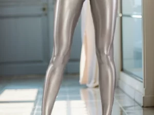 Legging met anatomische snit, met riem en afgewerkte rand