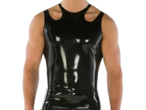 Herre cutaway skulder latex vest