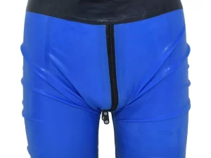 Men's Latex Double Zipper Shorts