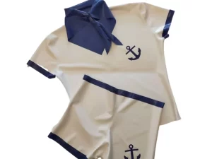 Latex Three-Piece Sailor Costume Outfit
