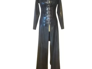 Unisex Latex BDSM Long Dominatrix Coat,Trench Coat
