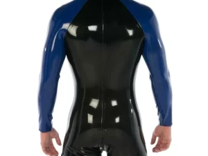 Latex High Neck Bodysuit With Long Sleeves