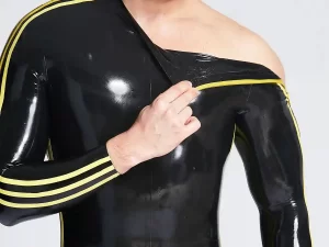 Male Triple-Striper Shoulder-Zipper Catsuit
