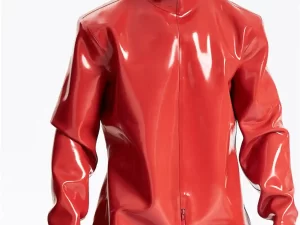 Mandlige hættedragt i tung latex til industriel kabinet