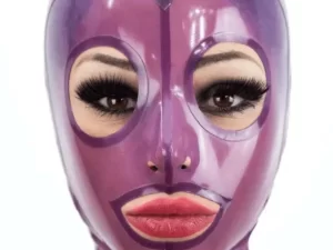 Latex hætte gennemskinnelige farver med trim og lynlås