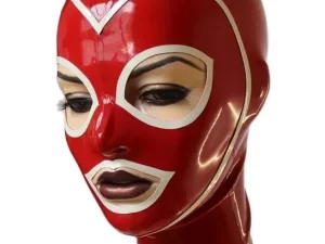 Latex Rubber Hood with trimmed face and zipper