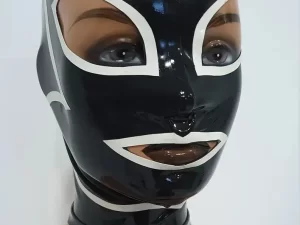 Latexová kapuce Black and White Mixed