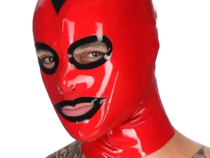 Mens Latex Hood Back Zipper Rubber Mask Clubwear Cosplay Cosutme BDSM Fetish
