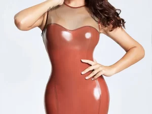 Latex Translucent Top Sexy Mini Dress