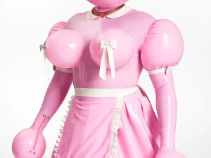 Latex Unisex Polly-Waffle oppustelig servitricekjole
