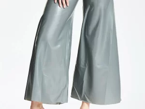 Latex Wide-Flared Pants