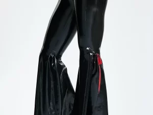 Latex Side-Laced Full-Length Disco Pants