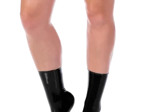 Latex Black Female Ankle Socks