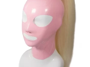 Latex Hood, Baby Pink with Blonde Hairpiece
