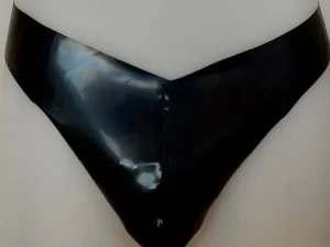 Mens latex pouch thong