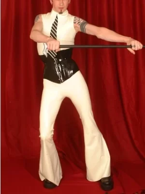 Latex Flared Pull-On Trousers