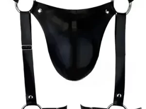 Latex Mens Venus Pouch with garters