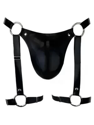 Latex Mens Venus Pouch with garters