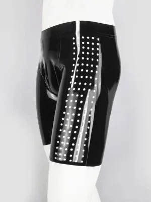 Latex Mens Shorts With Perforation