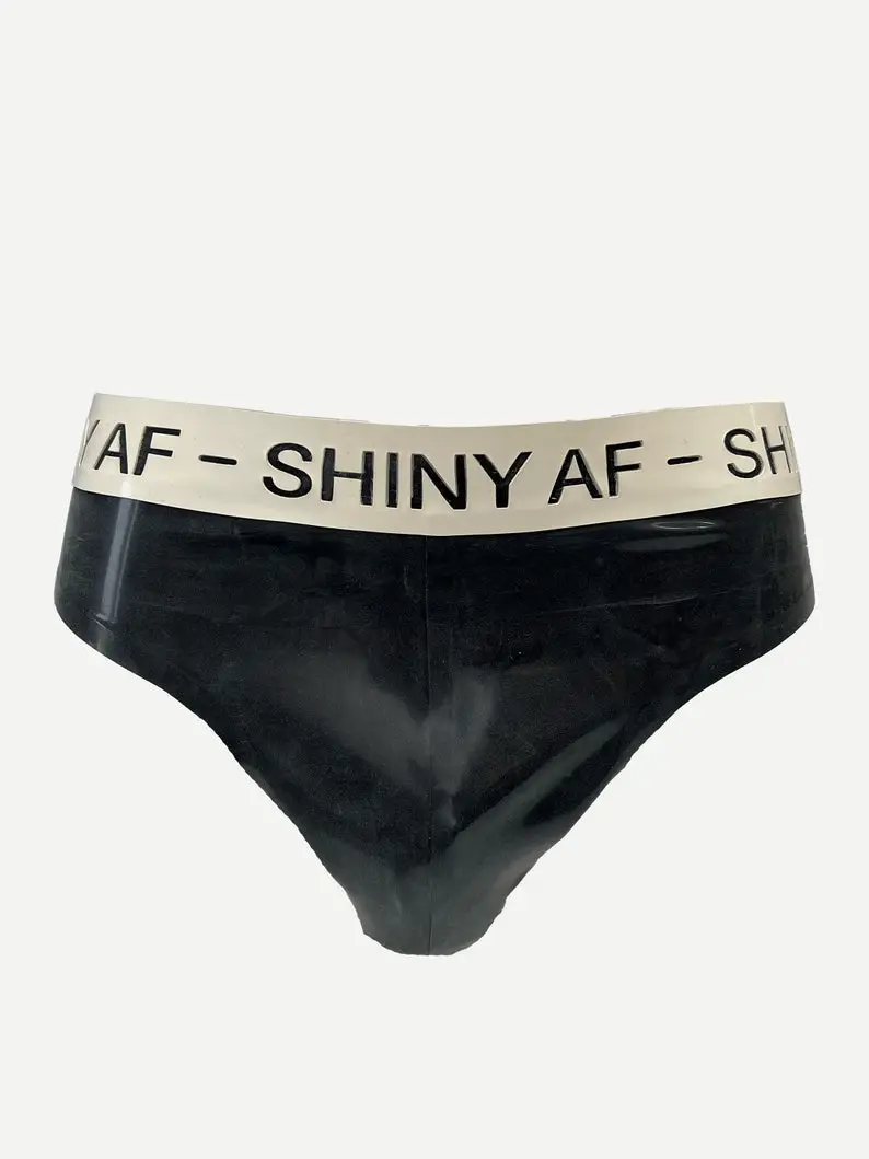 Latex Mens Spiked Shorts with Zipper