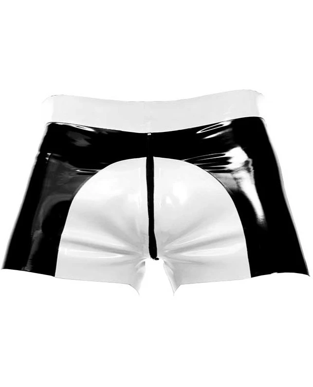 Latex Glued Men Shorts with Sheath