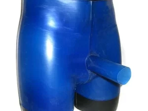 Latex Glued Men Shorts with Sheath