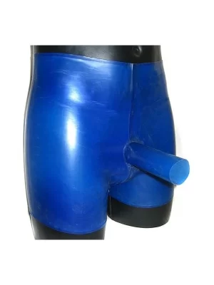 Latex Glued Men Shorts with Sheath