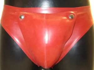 Latex Men Briefs with Peephole & Codpiece