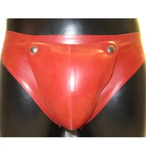 Latex Men Briefs with Peephole & Codpiece