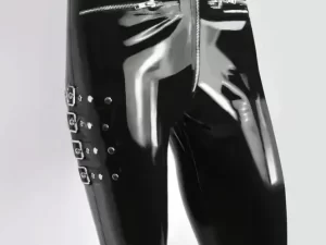 Latex Mens Buckle and Belt Shorts