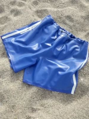 Latex drawstring swim shorts