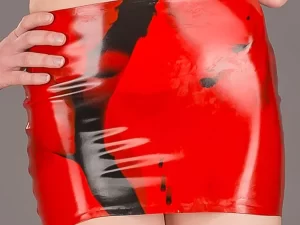 Latex Marbled Mini Skirt