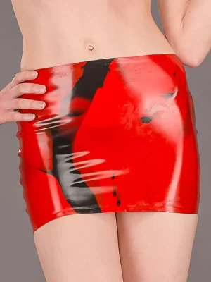 Latex Marbled Mini Skirt