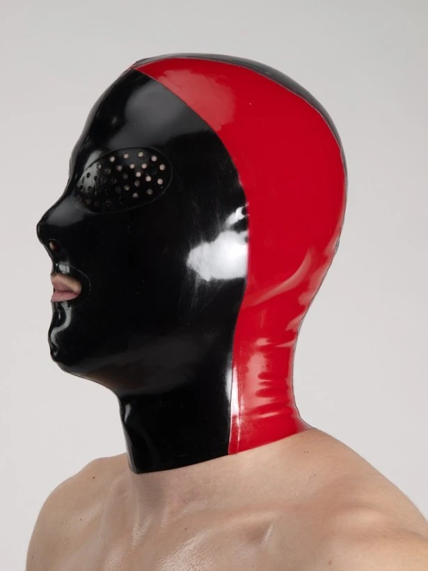 Latex mask with hairstyle cutout