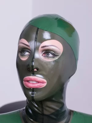Latex mask with hairstyle cutout