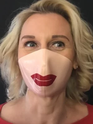 Latex Red lips mask
