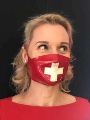 Latex Nurse red mask