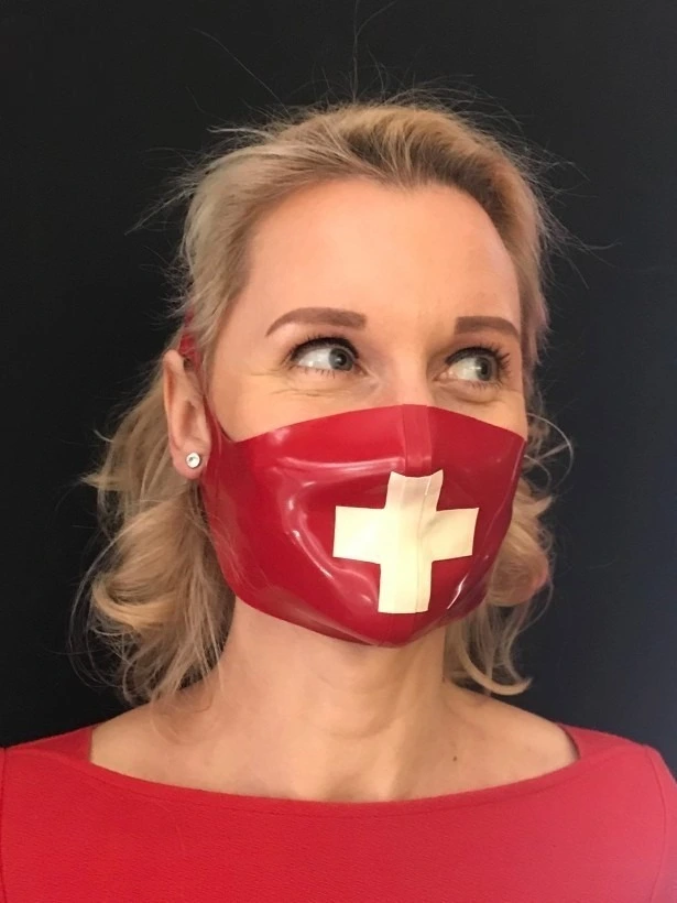 Latex Red lips mask