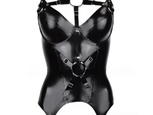 Latex Black Goddess basque