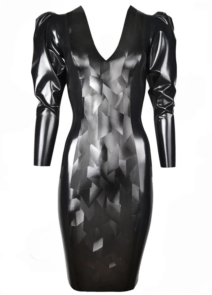 Latex military Madam chevron dress