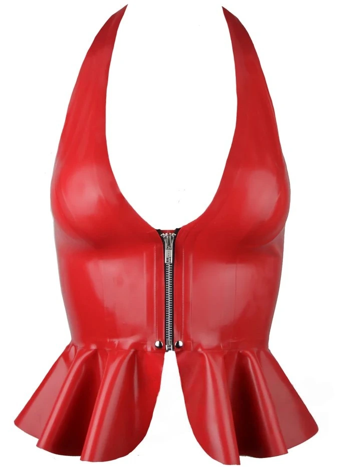 Latex puff sleeve blouse