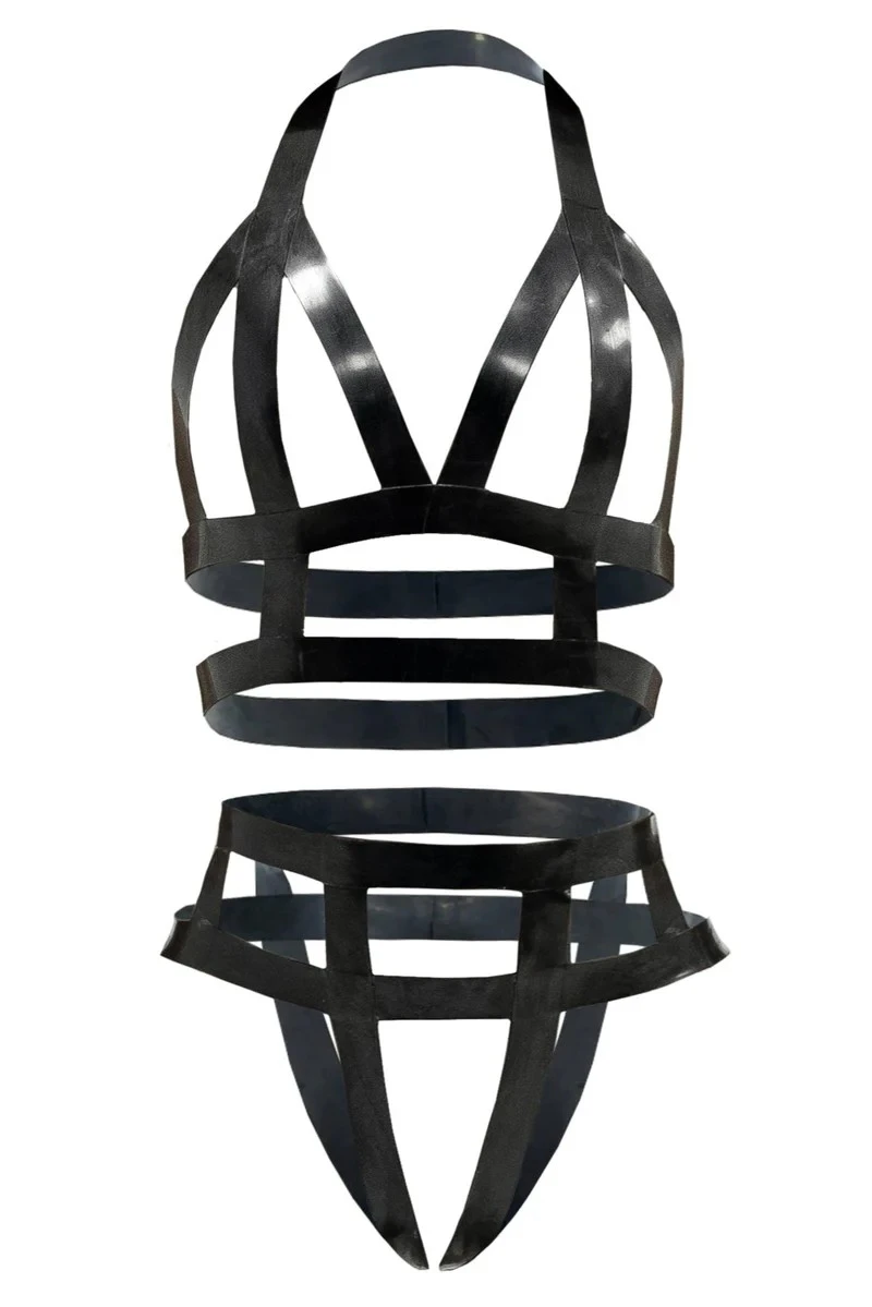 Latex Strap Harness Top and Bottom Set Latex Strap Harness Top and Bottom Set