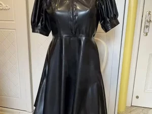 Latex Hooded Fantasy Dress for Women