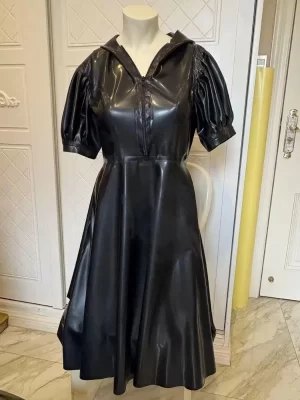 Latex Hooded Fantasy Dress for Women
