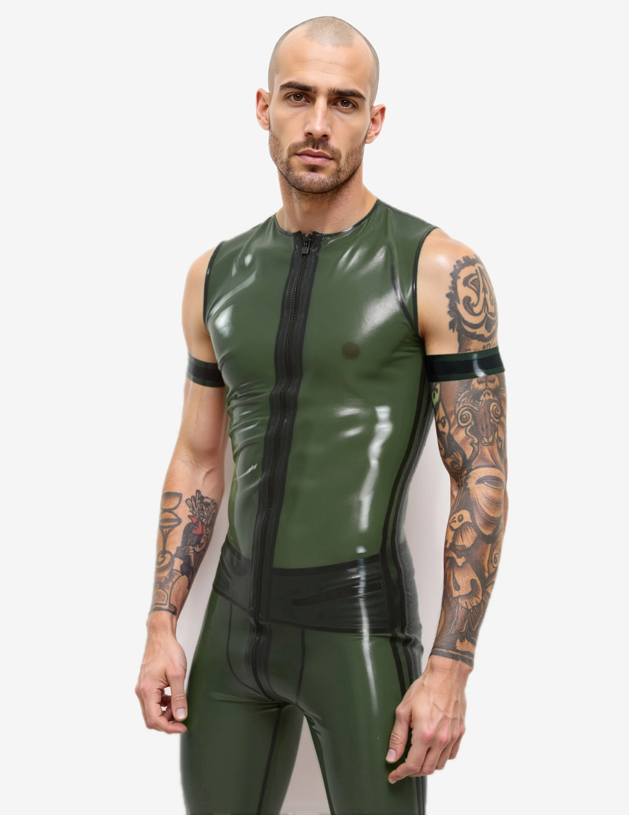 Rubber Latex Crew Neck Short Sleeve T-Shirt – Men's, Multi-Color, Handmade UK