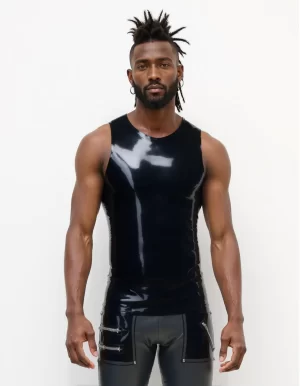 Mens Sleeveless Latex Tank Top