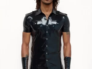 Black Latex Uniform Shirt